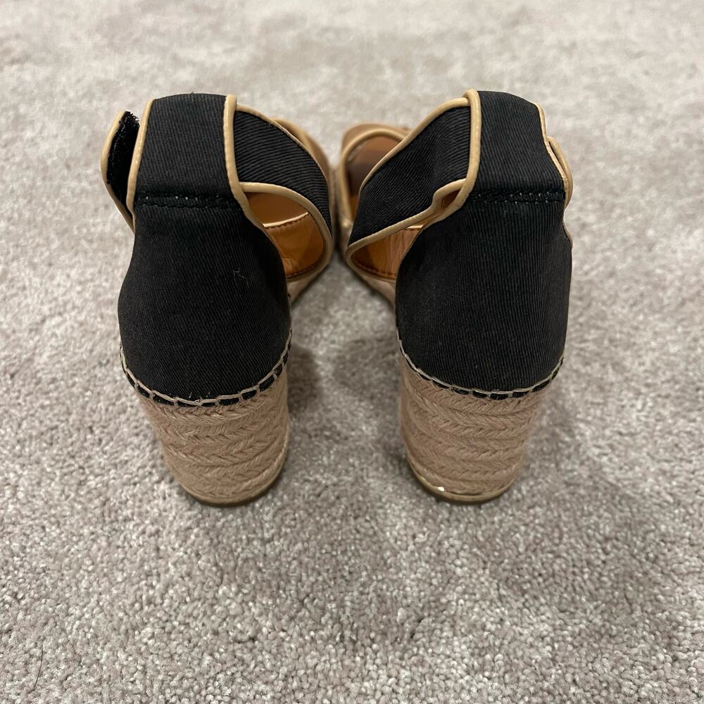 NWT Franco Sarto Women's Strappy Wedge Heel Black and Brown Size 8.5M - Picture 6 of 7